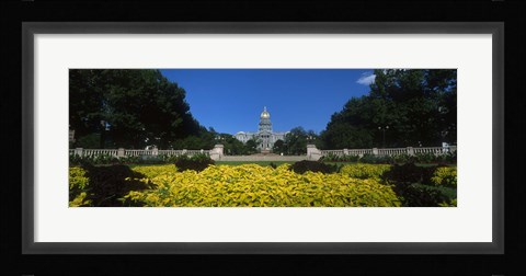 Framed Garden in front of a State Capitol Building, Civic Park Gardens, Denver, Colorado, USA Print