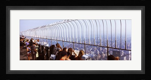 Framed Tourists at an observation point, Empire State Building, Manhattan, New York City, New York State, USA Print