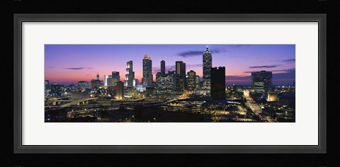 Framed Atlanta skyline at night, Georgia, USA Print