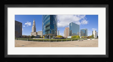 Framed Modern buildings in a city, Hartford, Connecticut, USA 2011 Print