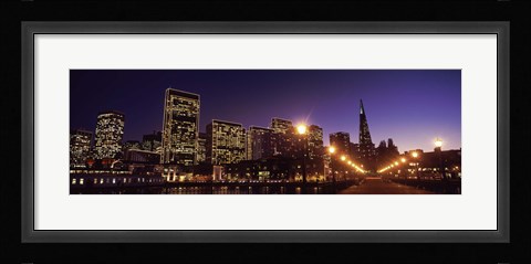 Framed Waterfront Buildings at Dusk, San Francisco, California Print