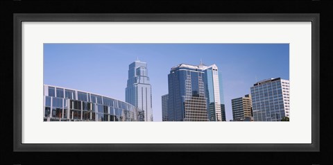Framed Low angle view of downtown skyline, Town Pavilion, Kansas City, Missouri Print