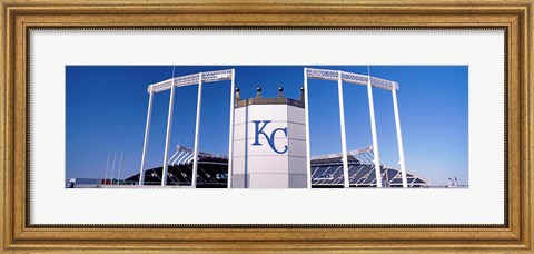Framed Baseball stadium, Kauffman Stadium, Kansas City, Missouri, USA Print