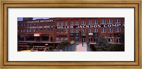 Framed Bricktown Mercantile building along the Bricktown Canal, Bricktown, Oklahoma City, Oklahoma, USA Print