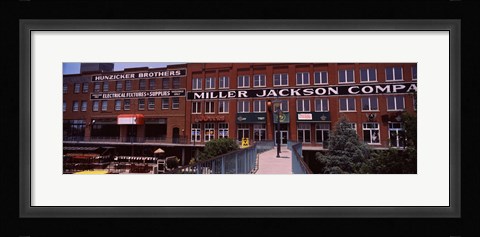 Framed Bricktown Mercantile building along the Bricktown Canal, Bricktown, Oklahoma City, Oklahoma, USA Print