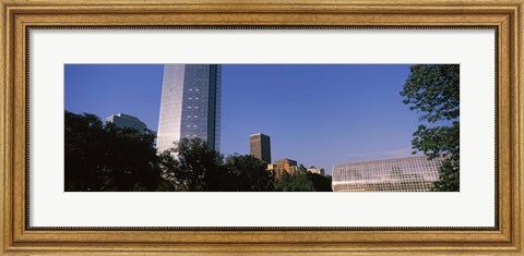 Framed Low angle view of the Devon Tower and Crystal Bridge Tropical Conservatory, Oklahoma City, Oklahoma, USA Print