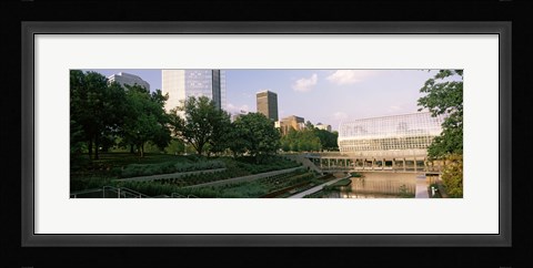 Framed Devon Tower and Crystal Bridge Tropical Conservatory, Oklahoma City, Oklahoma, USA Print