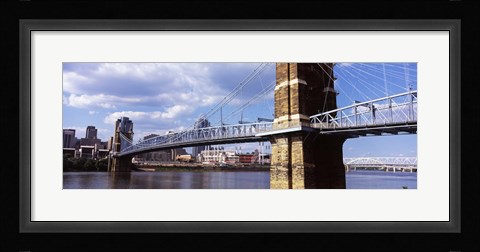 Framed John A. Roebling Bridge across the Ohio River, Cincinnati, Ohio Print