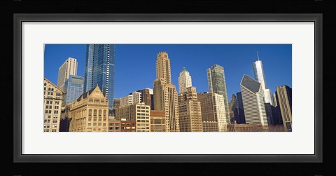 Framed Low angle view of city skyline, Michigan Avenue, Chicago, Cook County, Illinois, USA Print
