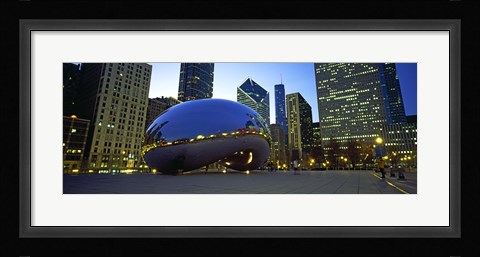 Framed Buildings in a city, Cloud Gate, Millennium Park, Chicago, Cook County, Illinois, USA Print
