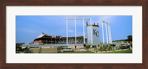 Framed Baseball stadium in a city, Kauffman Stadium, Kansas City, Missouri Print