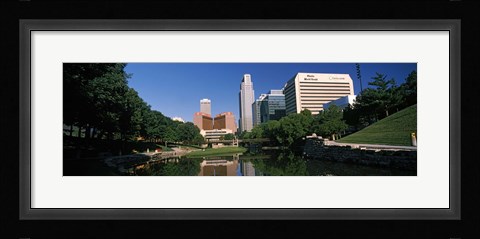Framed Buildings at the waterfront, Qwest Building, Omaha, Nebraska Print