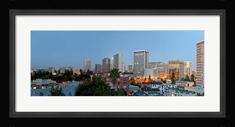 Framed Skyline at dawn, Oakland, California, USA Print