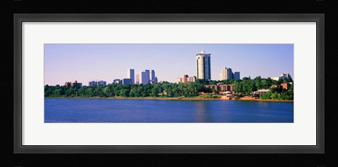 Framed Buildings at the waterfront, Arkansas River, Tulsa, Oklahoma Print