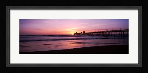 Framed Pier in the pacific ocean at dusk, San Diego, California Print