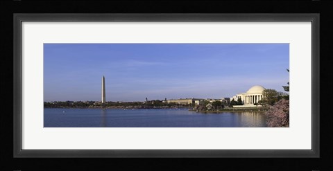 Framed Cherry blossoms at the Tidal Basin, Jefferson Memorial, Washington Monument, National Mall, Washington DC, USA Print