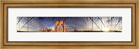 Framed Details of the Brooklyn Bridge, New York City, New York State, USA Print