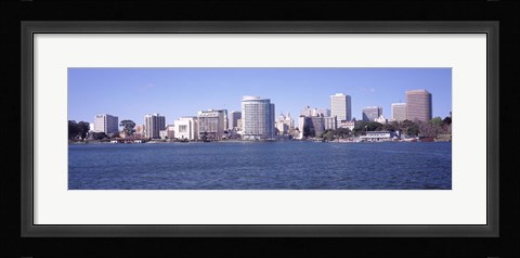Framed Skyscrapers in a lake, Lake Merritt, Oakland, California, USA Print