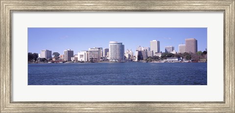 Framed Skyscrapers in a lake, Lake Merritt, Oakland, California, USA Print
