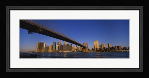 Framed Brooklyn Bridge, East River, Manhattan, New York City, New York State Print