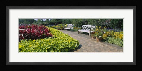 Framed Botanical garden, Circle Garden, Chicago Botanic Garden, Glencoe, Cook County Forest Preserves, Cook County, Illinois, USA Print
