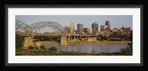 Framed Bridge over a river, Kansas city, Missouri, USA Print