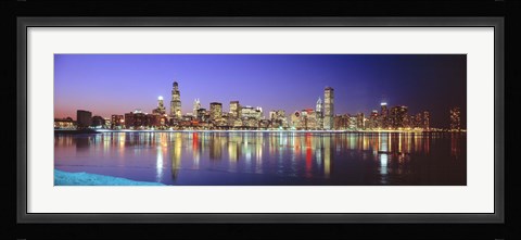 Framed USA, Illinois, Chicago, night Print