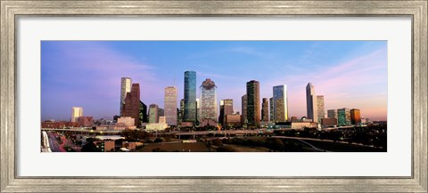Framed USA, Texas, Houston, twilight Print