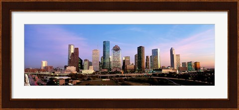 Framed USA, Texas, Houston, twilight Print