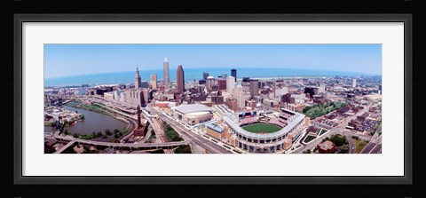 Framed Aerial View Of Jacobs Field, Cleveland, Ohio, USA Print
