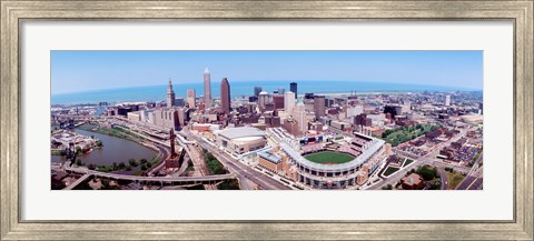 Framed Aerial View Of Jacobs Field, Cleveland, Ohio, USA Print