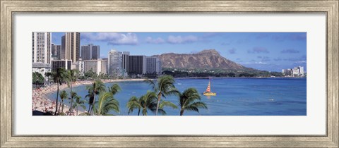 Framed Waikiki Beach, Honolulu, Hawaii, USA Print