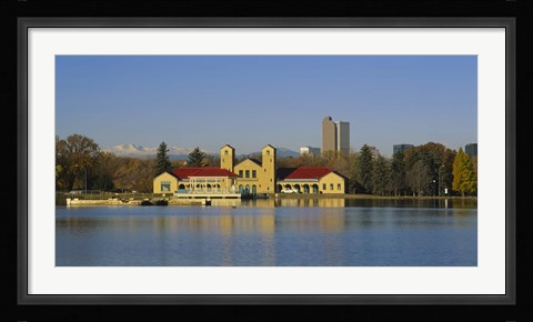 Framed Buildings at the waterfront, City Park Pavilion, Denver, Colorado, USA Print