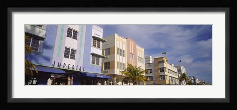 Framed Art Deco Hotel, Ocean Drive, Miami Beach, Florida Print