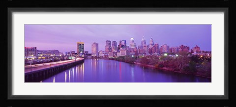 Framed Twilight Philadelphia PA USA Print