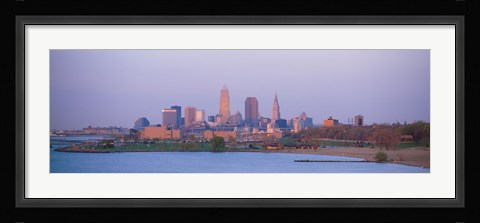 Framed Skyline from the Water, Cleveland, Ohio Print