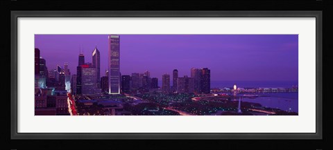 Framed Evening Chicago IL USA Print