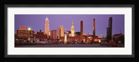 Framed Skyline, Cleveland, Ohio, USA Print