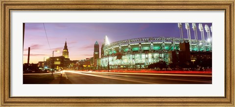 Framed Low angle view of a baseball stadium, Jacobs Field, Cleveland, Ohio, USA Print