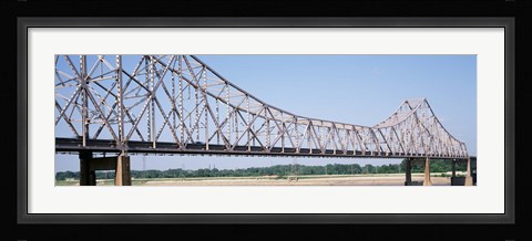 Framed USA, Missouri, St. Louis, Martin Luther King Jr Memorial Bridge over Mississippi River Print