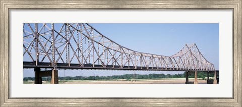 Framed USA, Missouri, St. Louis, Martin Luther King Jr Memorial Bridge over Mississippi River Print