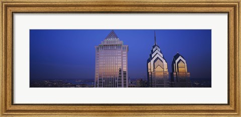 Framed Mellon Bank Center at Night, Liberty Place, Philadelphia Print