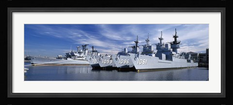 Framed Warships at a naval base, Philadelphia, Philadelphia County, Pennsylvania, USA Print