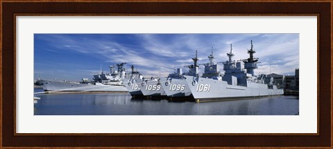 Framed Warships at a naval base, Philadelphia, Philadelphia County, Pennsylvania, USA Print