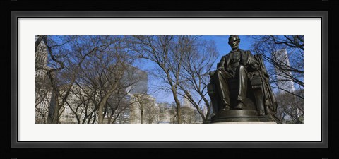 Framed Low angle view of a statue of Abraham Lincoln in a park, Grant Park, Chicago, Illinois, USA Print