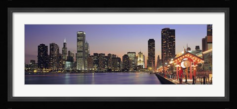 Framed View Of The Navy Pier And Skyline, Chicago, Illinois, USA Print