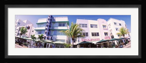 Framed Low angle view of buildings in a city, Miami Beach, Florida, USA Print