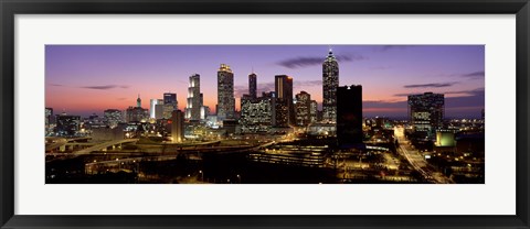 Framed Skyline At Dusk, Cityscape, Skyline, City, Atlanta, Georgia, USA Print