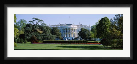 Framed Lawn in front of a government building, White House, Washington DC, USA Print