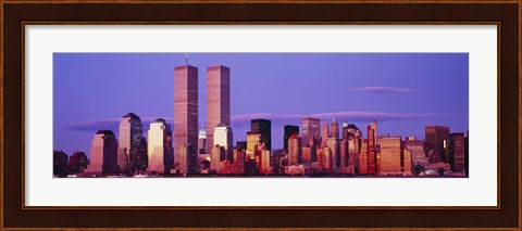 Framed Manhattan skyline with the Twin Towers, New York City, New York State, USA Print